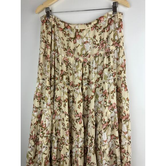 Ralph Lauren Denim & Supply Floral Tiered Maxi Skirt Medium Boho Cottagecore - Picture 3 of 16